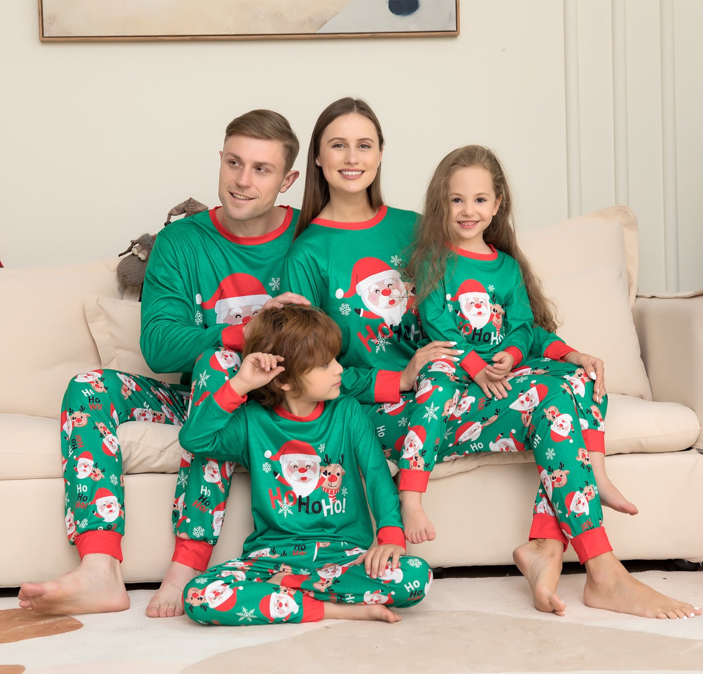 Christmas Pajamas For Family Matching Family Christmas PJs Sets Santa Claus Printed Top Sleepwear