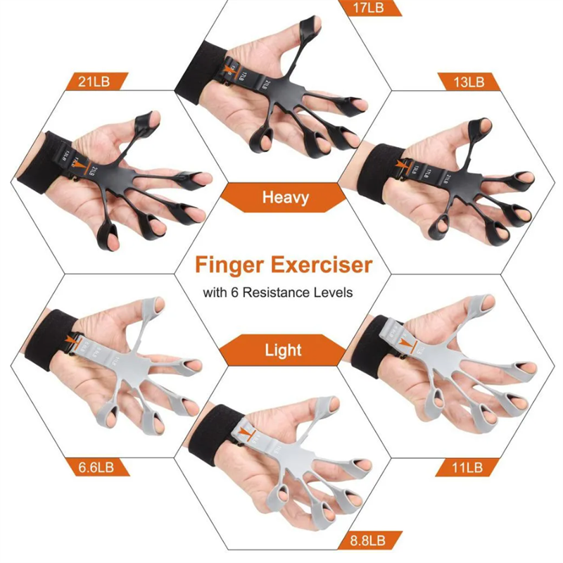 Silicone Grip Device Stretcher Finger Gripper Strength Trainer Strengthen Rehabilitation Training